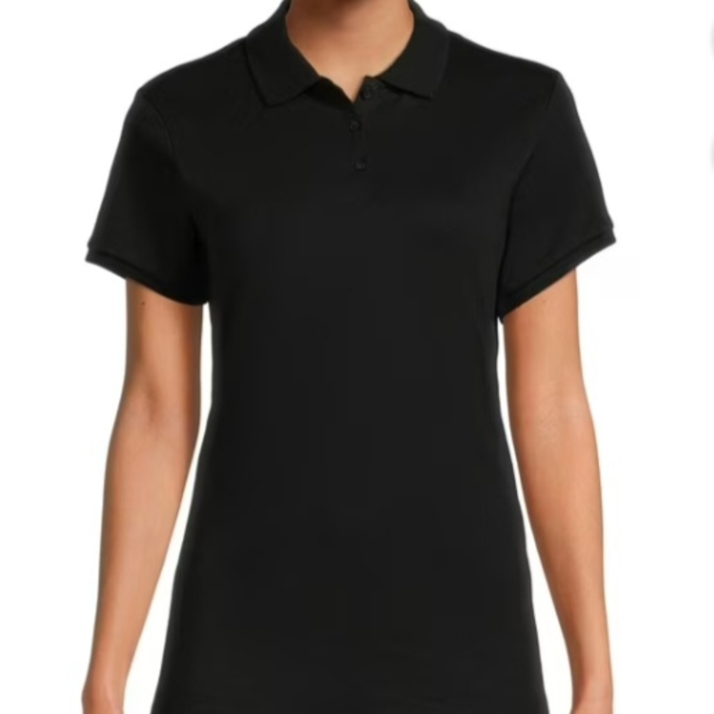 French Toast Black Fitted Stretch Polo Short Sleeve Top Size Small NEW NWT
